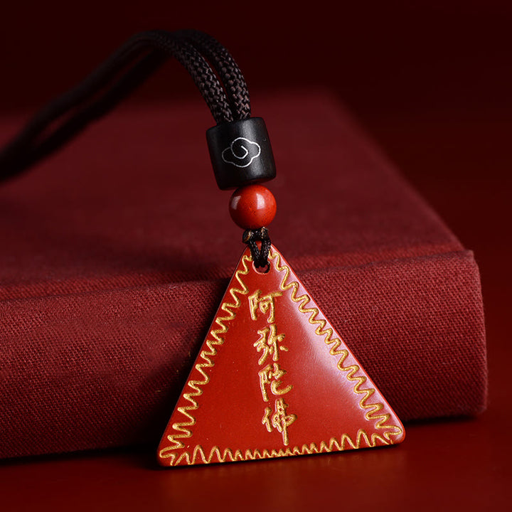 Collier pendentif calme Amitabha en Buddha Stones Cinabre