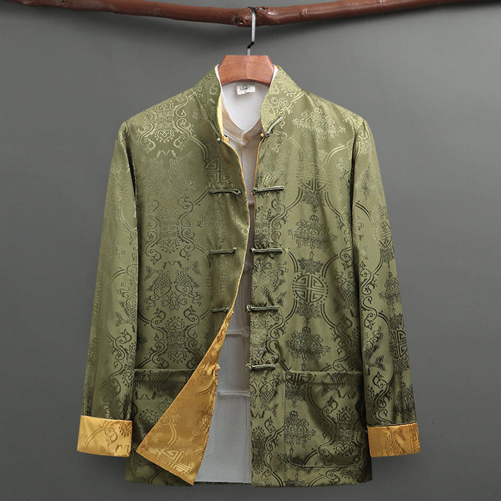 Buddha Stones Ensemble de 2 pièces pour homme avec chemise à manches longues et pantalon à motif de poisson Koi et boutons de grenouille - image 23