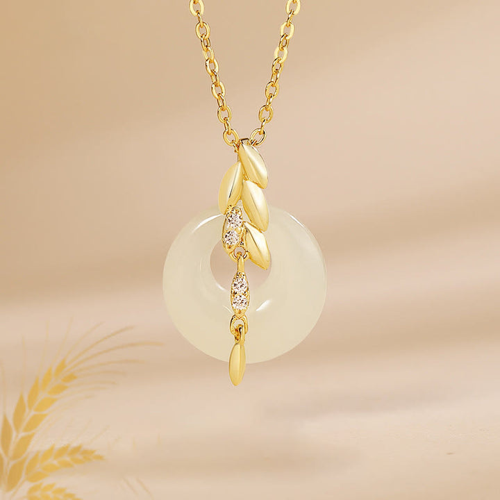 Collier pendentif porte-bonheur en argent sterling 925 avec Buddha Stones et jade Hetian