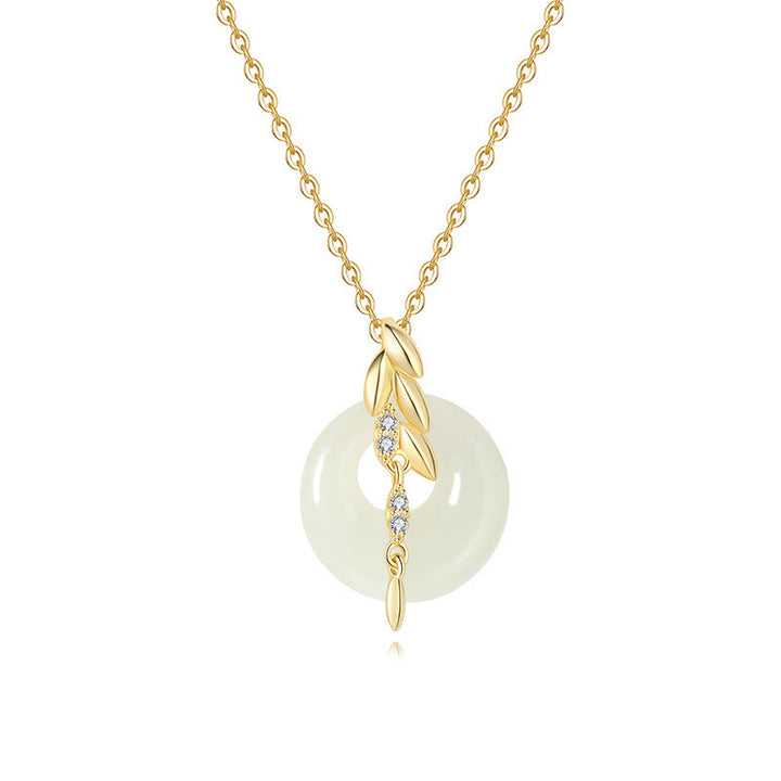Collier pendentif porte-bonheur en argent sterling 925 avec Buddha Stones et jade Hetian