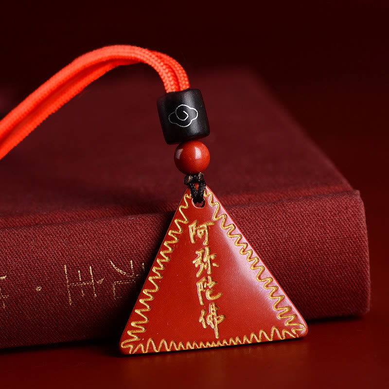 Collier pendentif calme Amitabha en Buddha Stones Cinabre