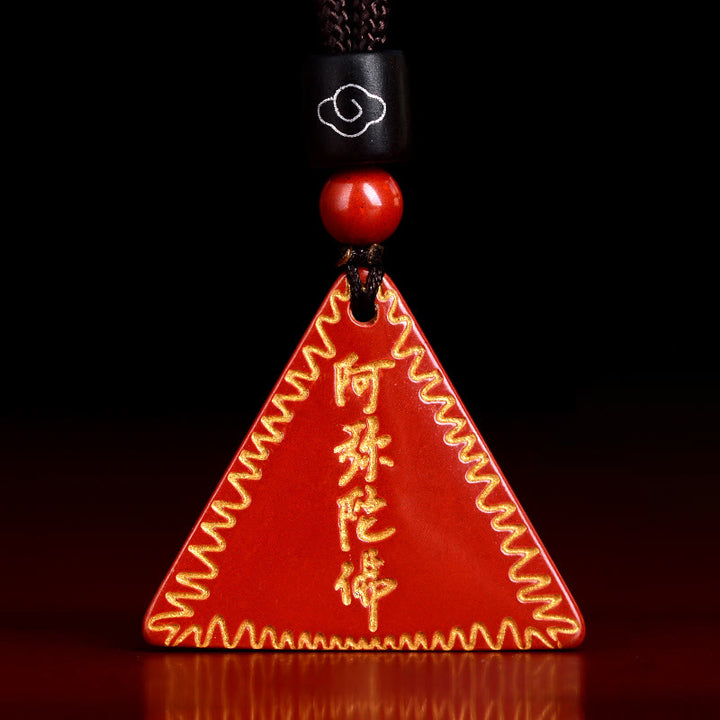 Collier pendentif calme Amitabha en Buddha Stones Cinabre