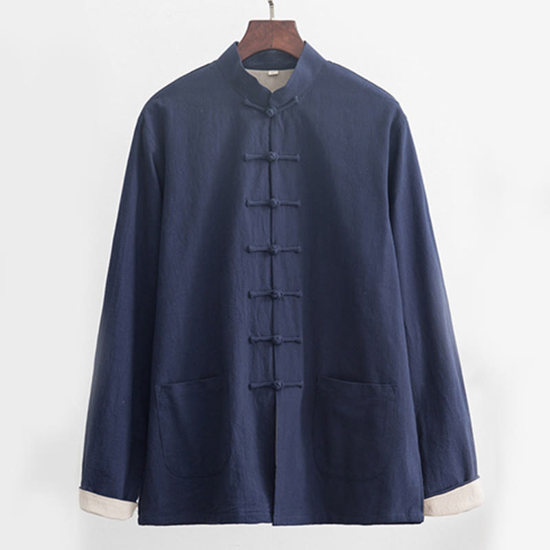 Ensemble chemise à manches longues et pantalon en lin pour homme, 2 pièces, motif Buddha Stones , Zen Tang - image 24