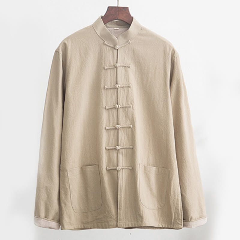 Ensemble chemise à manches longues et pantalon en lin pour homme, 2 pièces, motif Buddha Stones , Zen Tang - image 21