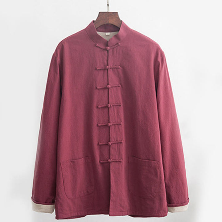 Ensemble chemise à manches longues et pantalon en lin pour homme, 2 pièces, motif Buddha Stones , Zen Tang - image 19