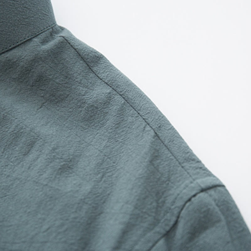 Ensemble chemise à manches longues et pantalon en lin pour homme, 2 pièces, motif Buddha Stones , Zen Tang - image 7