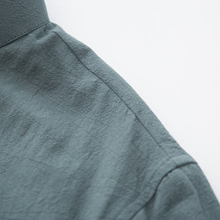 Ensemble chemise à manches longues et pantalon en lin pour homme, 2 pièces, motif Buddha Stones , Zen Tang - image 7