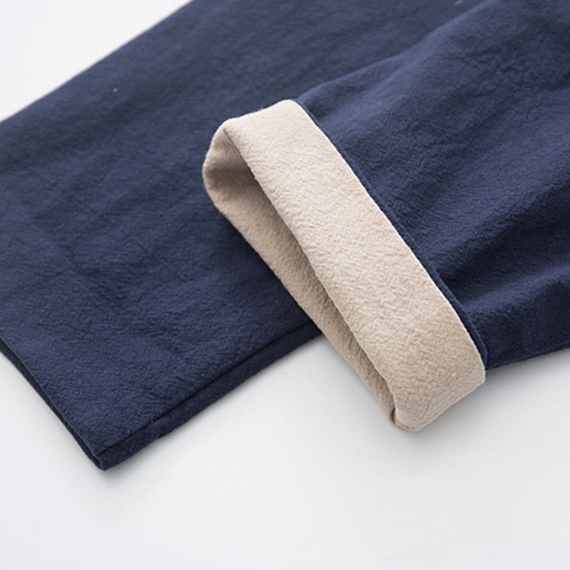 Ensemble chemise à manches longues et pantalon en lin pour homme, 2 pièces, motif Buddha Stones , Zen Tang - image 29