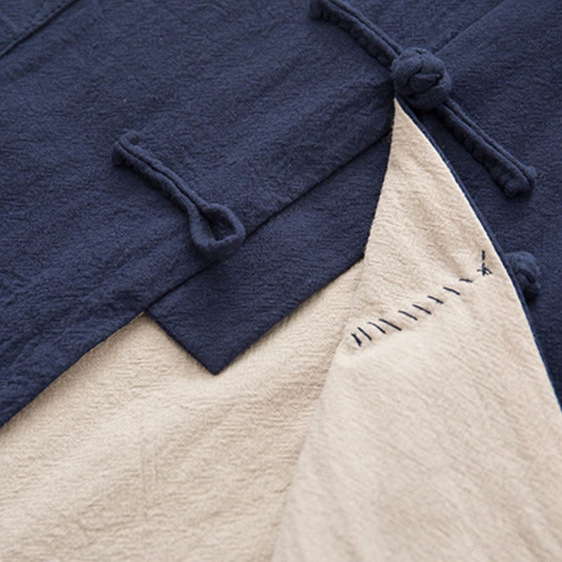 Ensemble chemise à manches longues et pantalon en lin pour homme, 2 pièces, motif Buddha Stones , Zen Tang - image 27