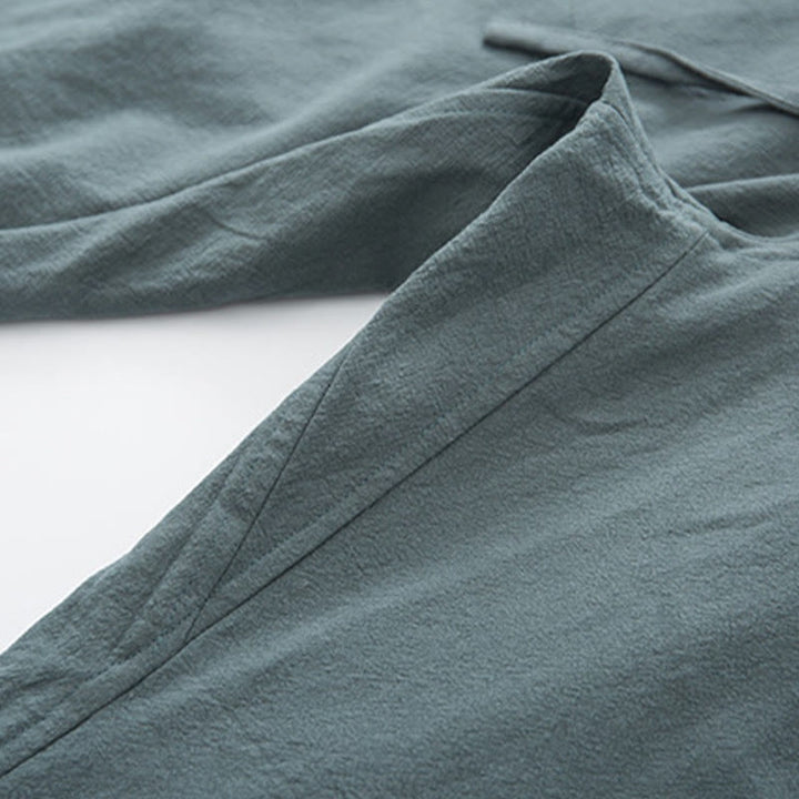 Ensemble chemise à manches longues et pantalon en lin pour homme, 2 pièces, motif Buddha Stones , Zen Tang - image 16