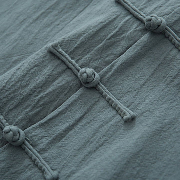 Ensemble chemise à manches longues et pantalon en lin pour homme, 2 pièces, motif Buddha Stones , Zen Tang - image 8