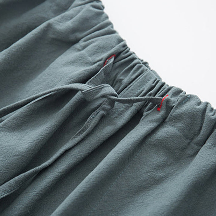 Ensemble chemise à manches longues et pantalon en lin pour homme, 2 pièces, motif Buddha Stones , Zen Tang - image 13