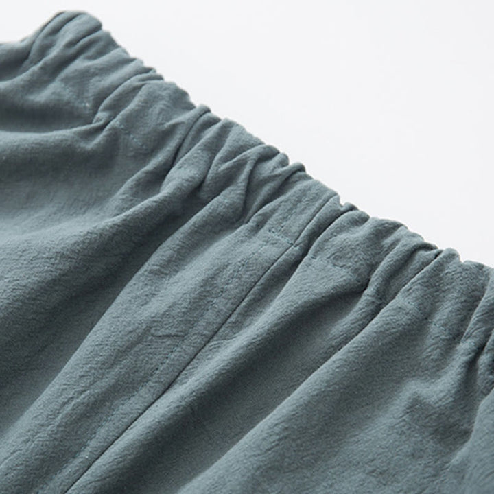 Ensemble chemise à manches longues et pantalon en lin pour homme, 2 pièces, motif Buddha Stones , Zen Tang - image 14