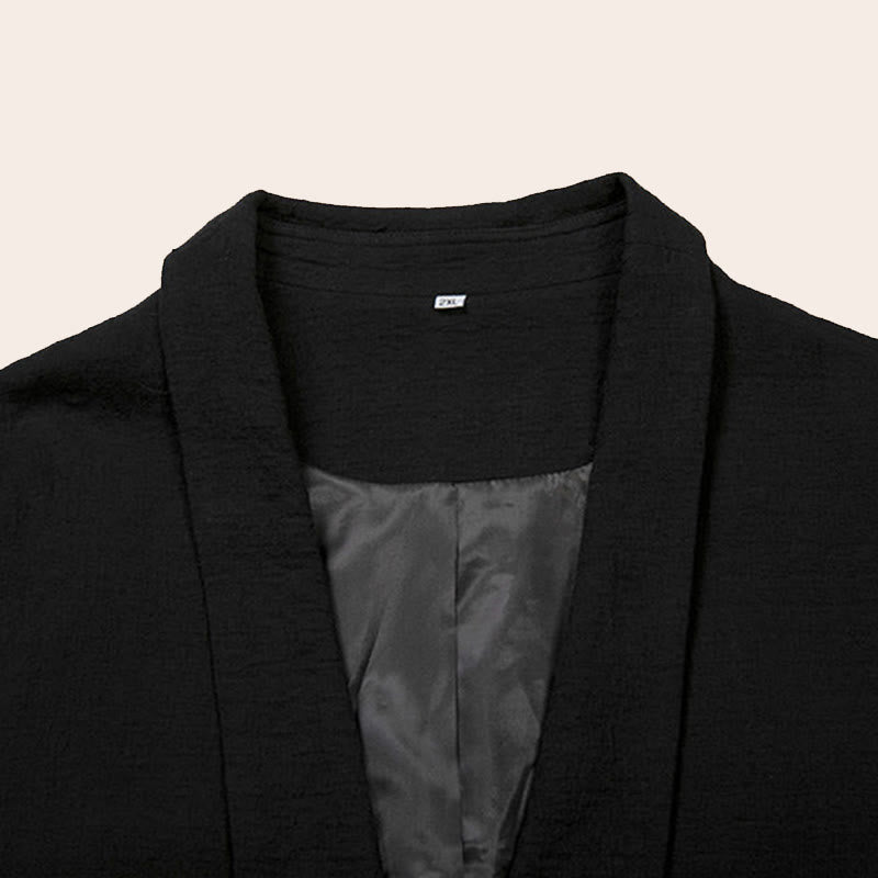 Manteau mi-long à manches longues pour homme en coton simple avec Buddha Stones