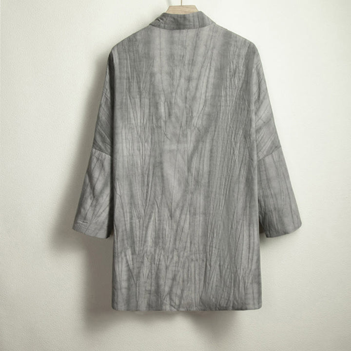 Chemise décontractée grise à boutons de grenouille pour homme Buddha Stones Zen Clothing - image 5