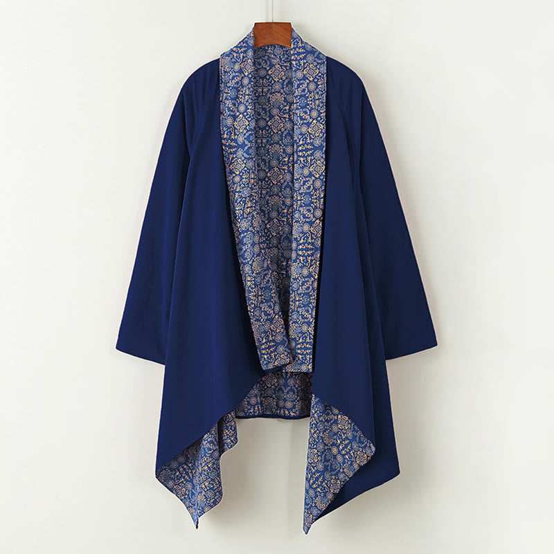 Manteau mi-long en coton pour homme Buddha Stones Fall Veste double face - SteelBlue - US/UK/AU38， EU48 (XL) - image 0