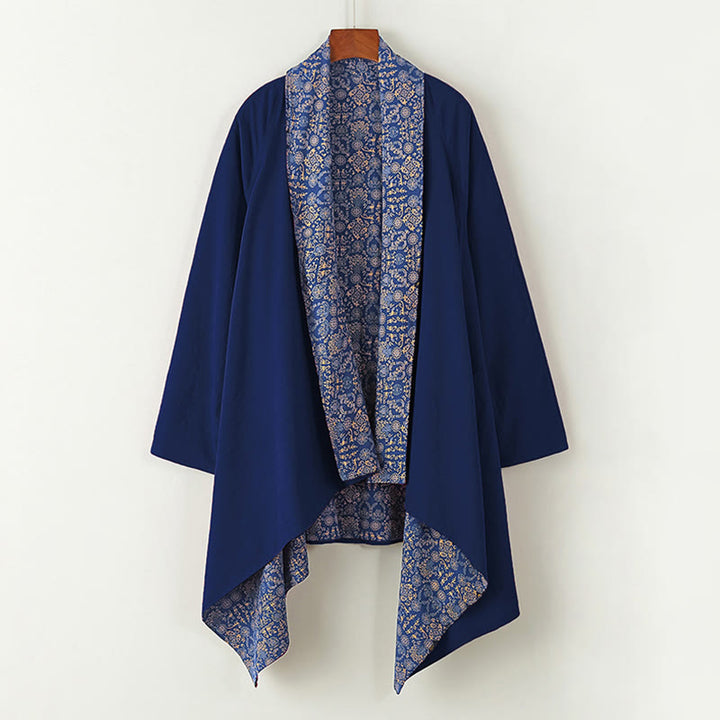 Manteau mi-long en coton pour homme Buddha Stones Fall Veste double face - SteelBlue - US/UK/AU38， EU48 (XL) - image 0