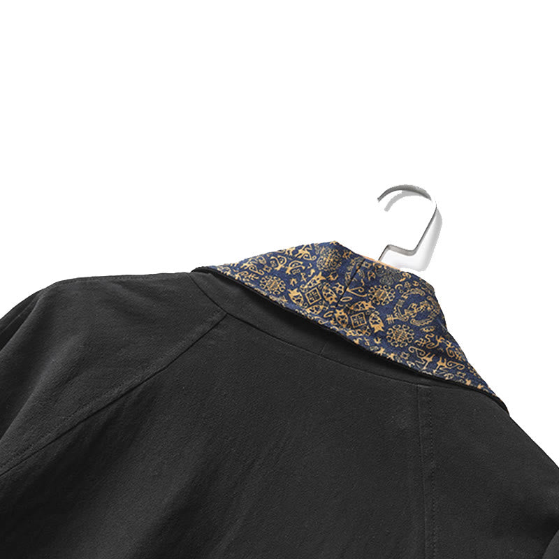 Manteau mi-long en coton pour homme Buddha Stones Fall Veste double face