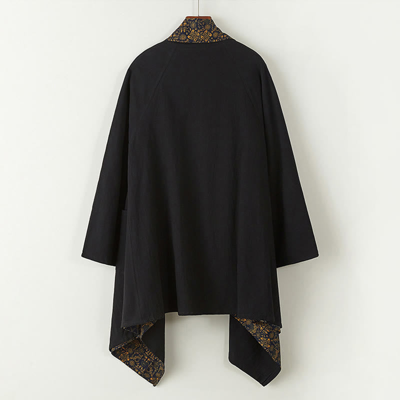 Manteau mi-long en coton pour homme Buddha Stones Fall Veste double face