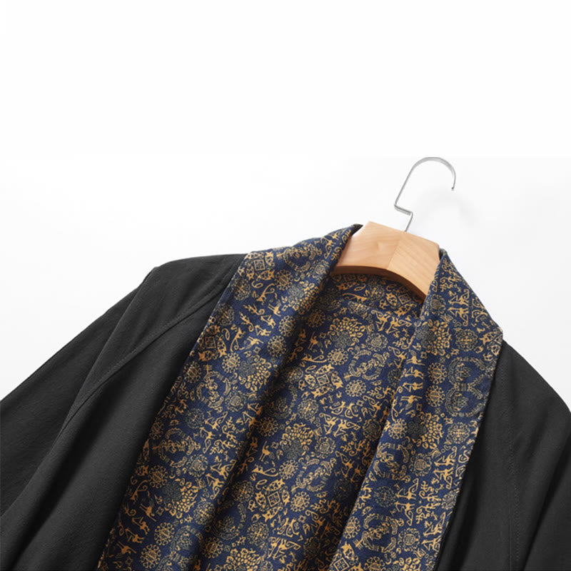 Manteau mi-long en coton pour homme Buddha Stones Fall Veste double face
