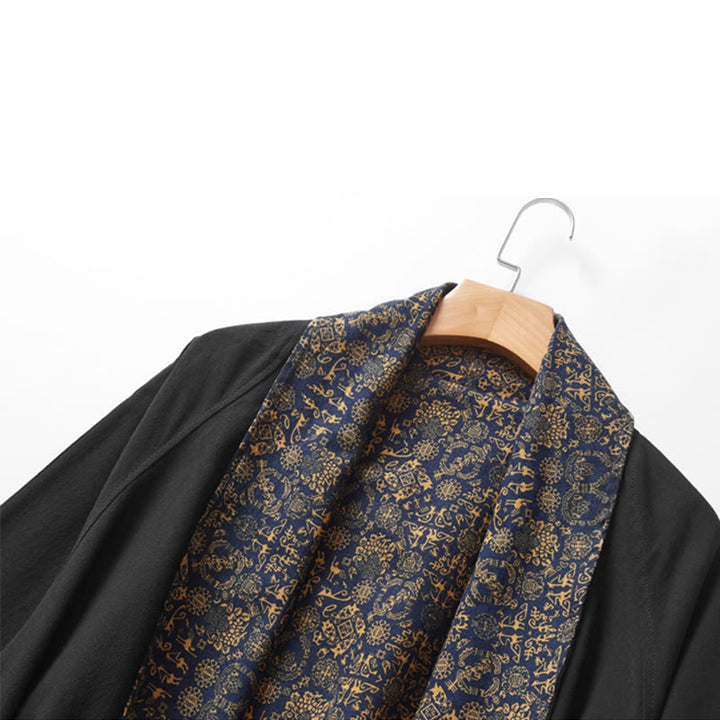 Manteau mi-long en coton pour homme Buddha Stones Fall Veste double face
