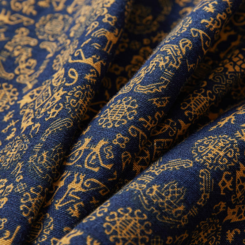 Manteau mi-long en coton pour homme Buddha Stones Fall Veste double face - image 17