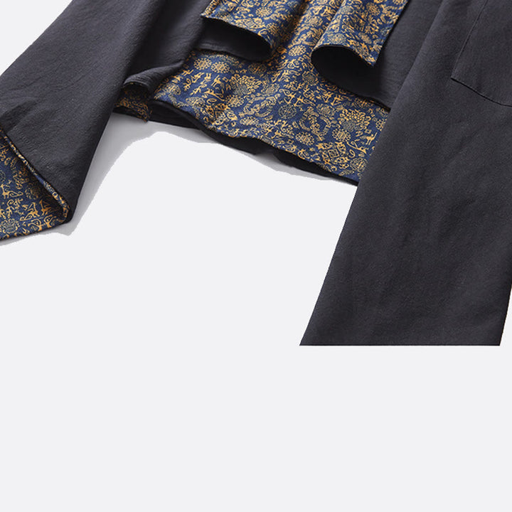 Manteau mi-long en coton pour homme Buddha Stones Fall Veste double face - image 12