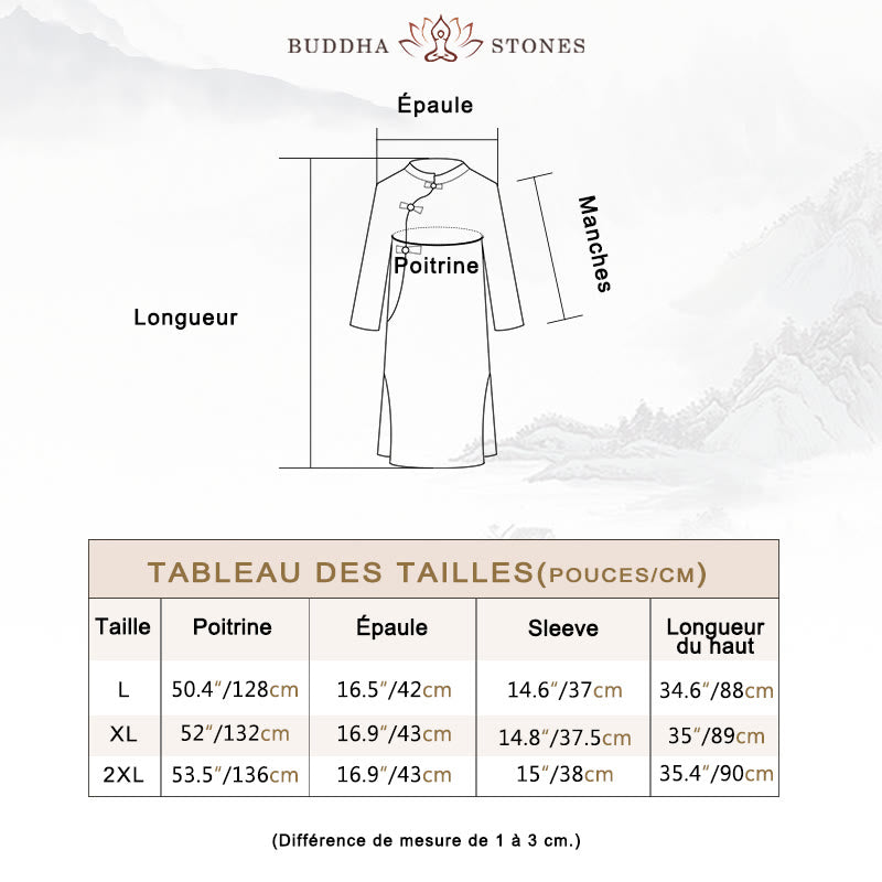 Ensemble de 2 pièces en coton et lin avec haut et pantalon pour femme Buddha Stones et méditation Zen Tai Chi - image 5