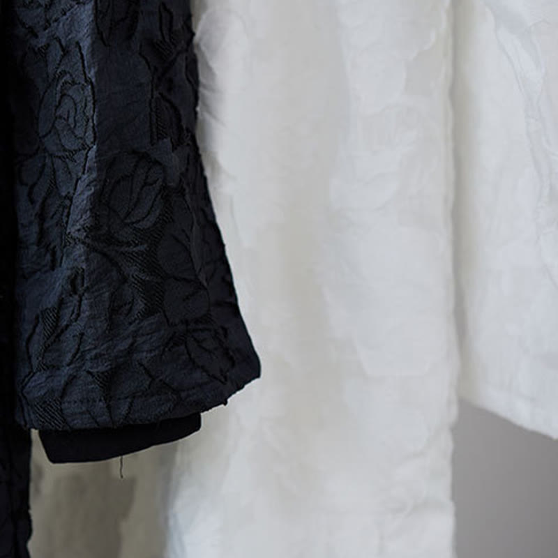 Robe de costume Tang pour homme en coton avec boutons de grenouille chinoise et pivoine et Buddha Stones