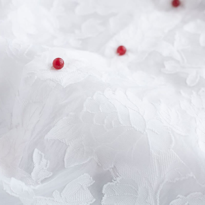 Manteau boutonné en coton pour homme avec Buddha Stones et fleurs de pivoine