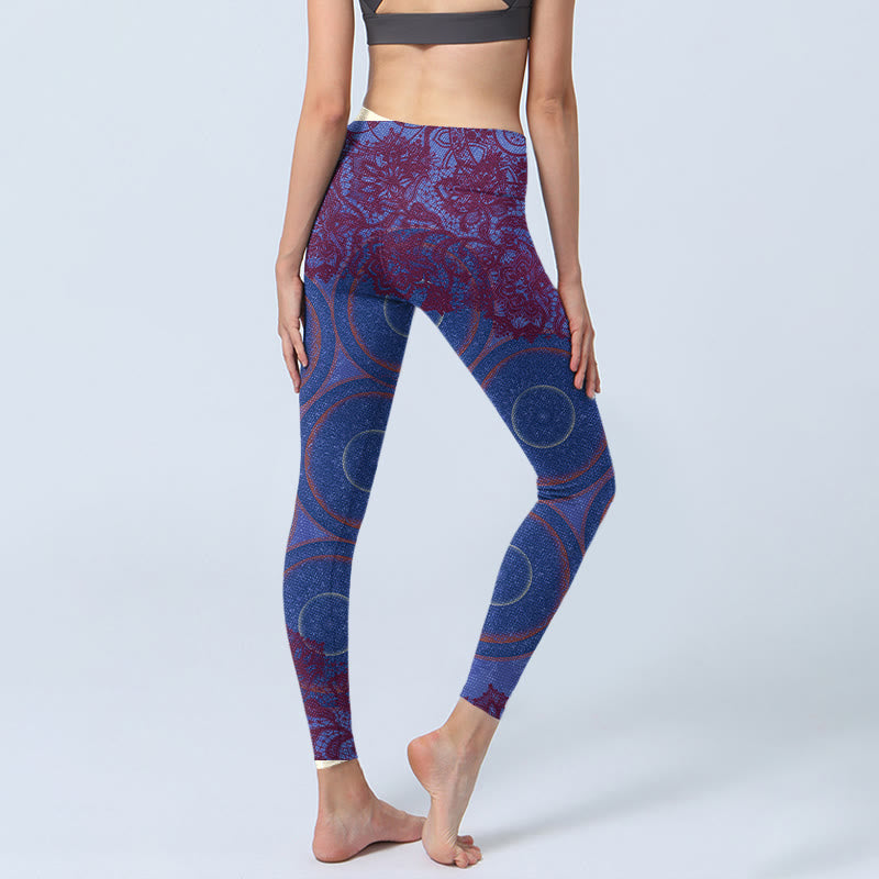 Leggings de fitness et de gym pour femme avec imprimé Buddha Stones - image 4