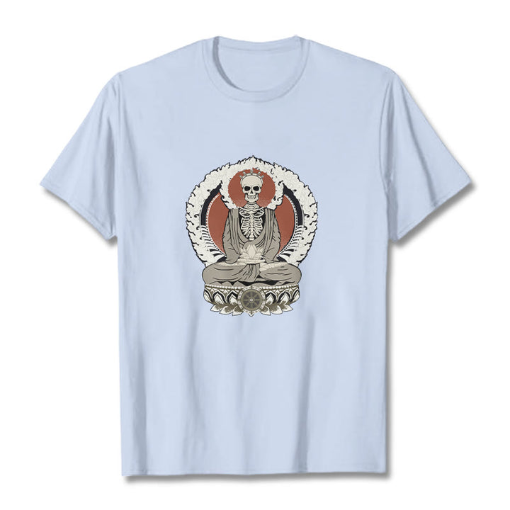 T-shirt à motif squelette de Buddha Stones - Cyan clair - 2XL - image 19