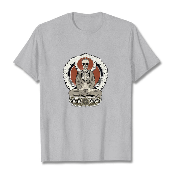 T-shirt à motif squelette de Buddha Stones - Gris clair - 2XL - image 20