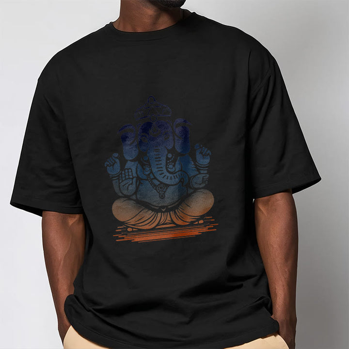 T-shirt à motif éléphant Ganesh méditant avec des Buddha Stones - image 5