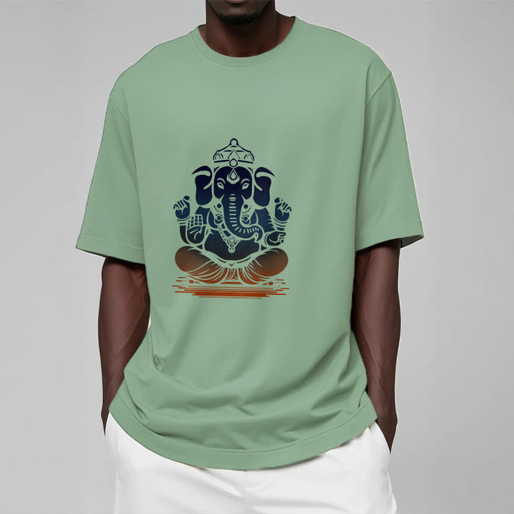 T-shirt à motif éléphant Ganesh méditant avec des Buddha Stones - image 15