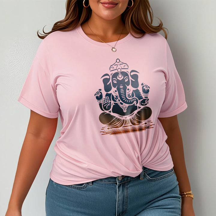 T-shirt à motif éléphant Ganesh méditant avec des Buddha Stones - image 13