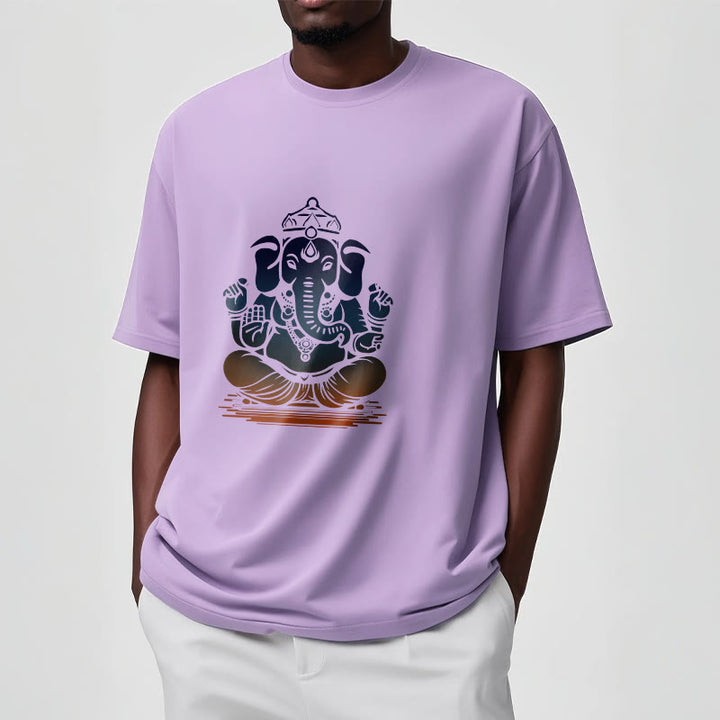 T-shirt à motif éléphant Ganesh méditant avec des Buddha Stones - image 17