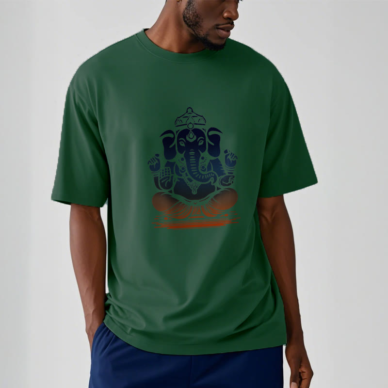 T-shirt à motif éléphant Ganesh méditant avec des Buddha Stones - image 12