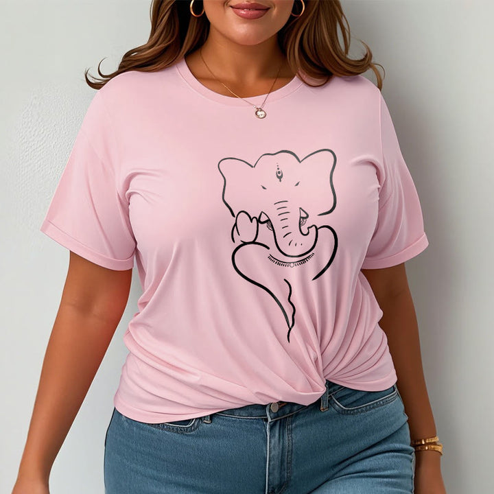 T-shirt à motif de croquis d'éléphant Buddha Stones et Ganesh - image 14