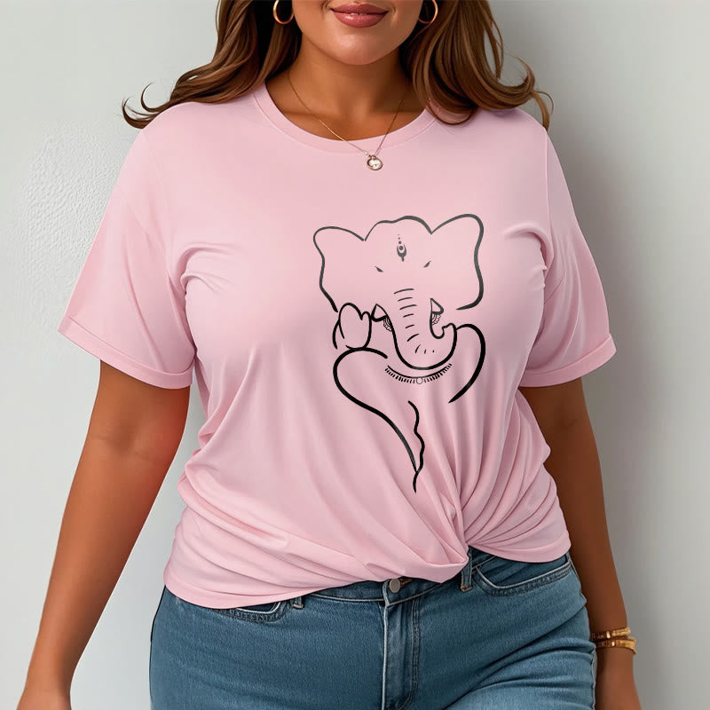 T-shirt à motif de croquis d'éléphant Buddha Stones et Ganesh - image 13
