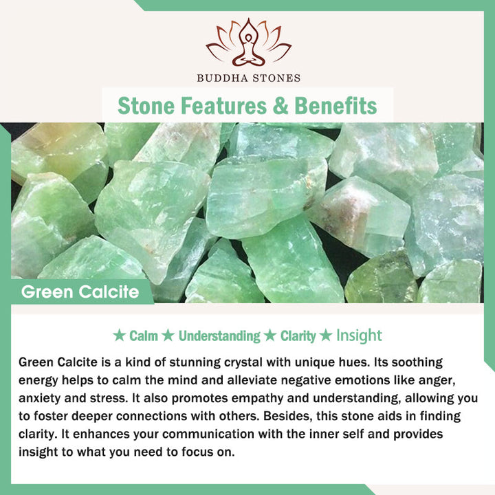 Bracelet en calcite verte et Buddha Stones avec breloque en forme de lapin