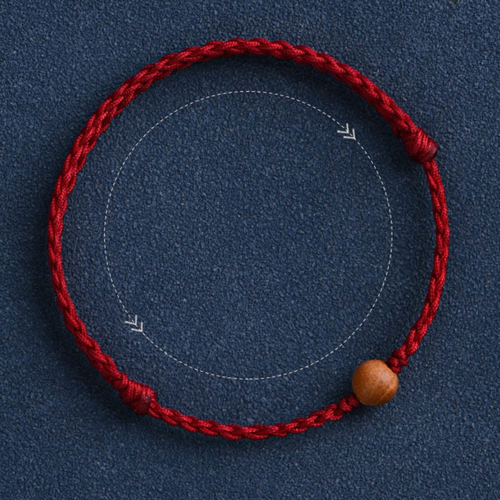 Bracelet tressé en perles de bois de pêche naturel Buddha Stones pour éloigner les mauvais esprits