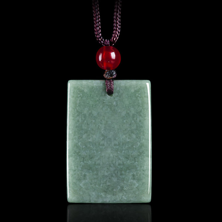 Collier pendentif en Buddha Stones sans forme, amulette carrée en jade, pour la prospérité - image 3