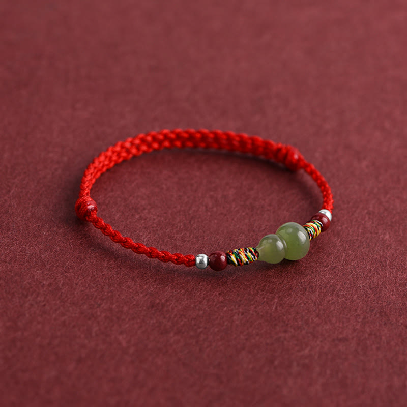 Bracelet de cheville tressé en jade naturel Hetian Buddha Stones et protection porte-bonheur
