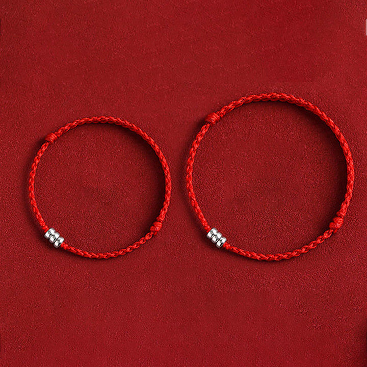 Bracelet de cheville tressé en argent sterling 925 avec Buddha Stones et protection