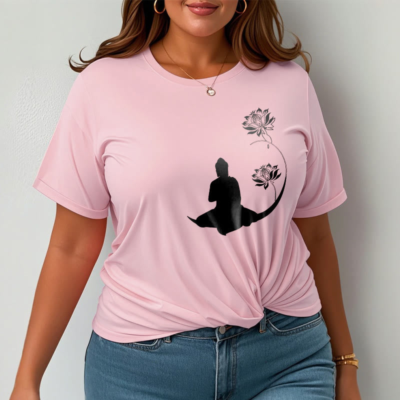 T-shirt à motif Buddha Stones de Bouddha et des fleurs de lotus - image 14