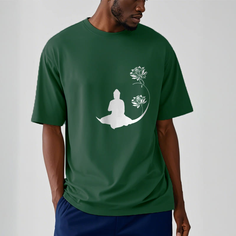 T-shirt à motif Buddha Stones de Bouddha et des fleurs de lotus - image 12