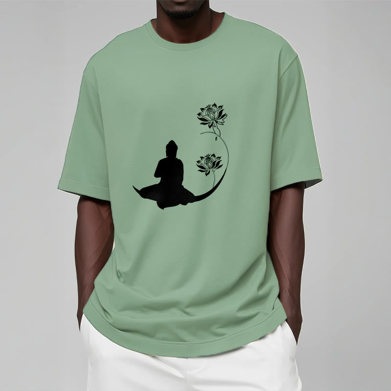 T-shirt à motif Buddha Stones de Bouddha et des fleurs de lotus - image 16