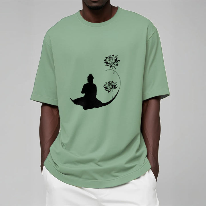 T-shirt à motif Buddha Stones de Bouddha et des fleurs de lotus - image 16