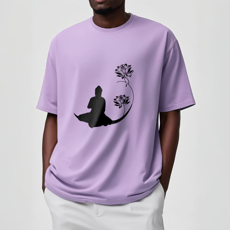 T-shirt à motif Buddha Stones de Bouddha et des fleurs de lotus - image 18